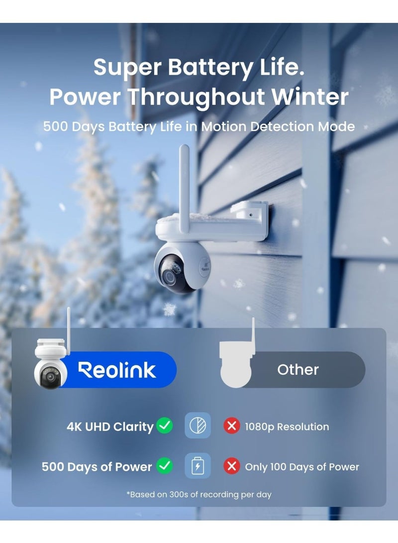 reolink Altas PT Ultra - 4K Solar Security Cameras Wireless Outdoor, First 10s Pre-Record Option in Home Battery Camera, 500 Days Battery Life, Auto Tracking, ColorX Night Vision, Dual-Band Wi-Fi 6 - Image 2