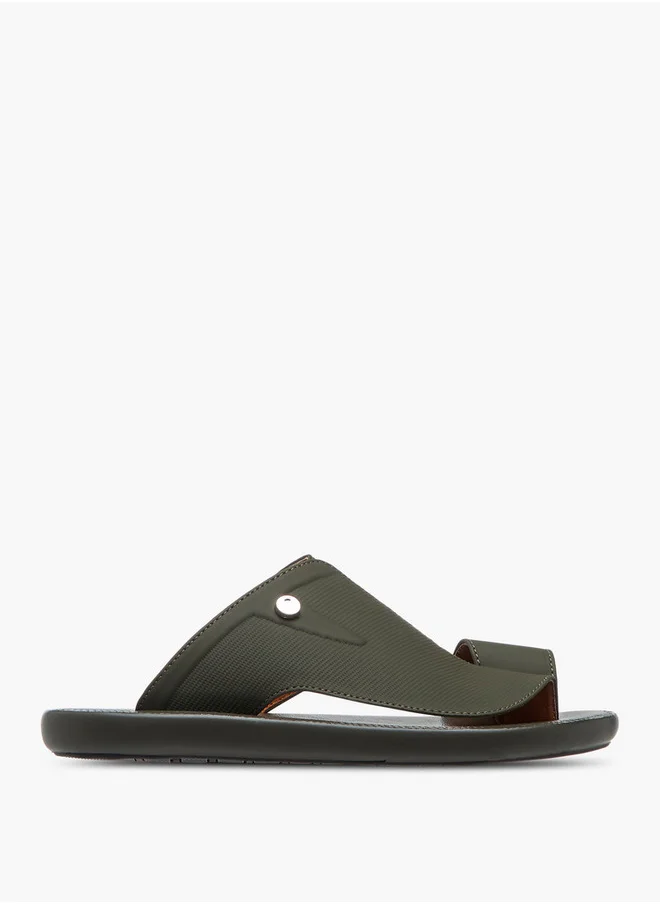 Al Waha Textured Slip-On Arabic Sandals with Toe Loop Detail