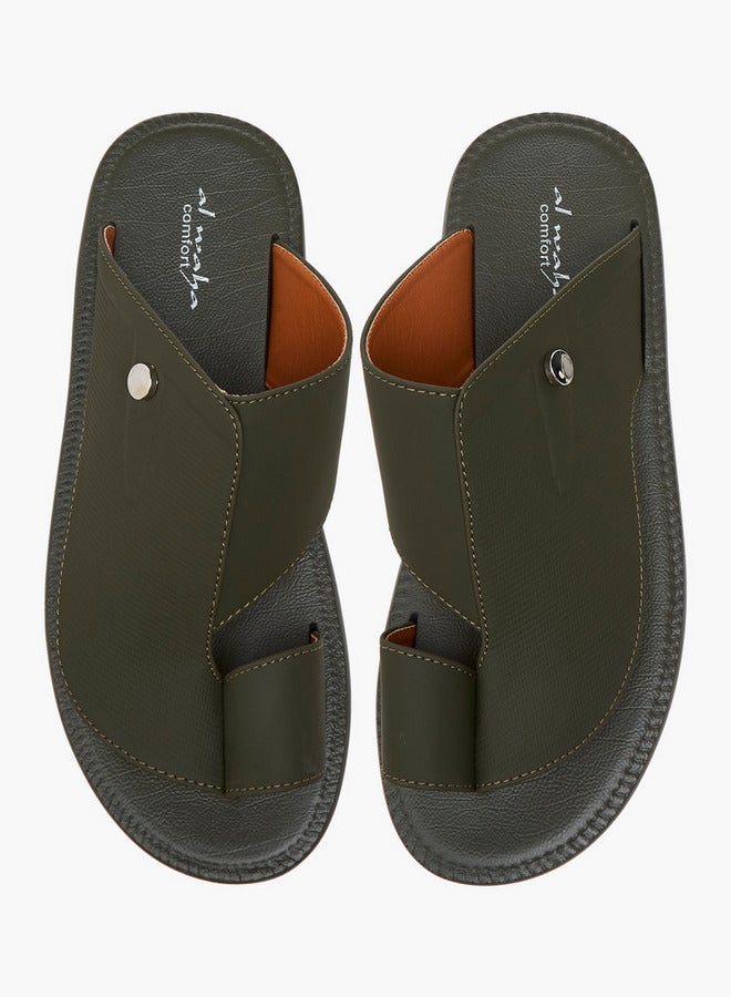 الواحة صنادل رجالي بنسيج مزخرف بتفاصيل حلقة إصبع - Image 2