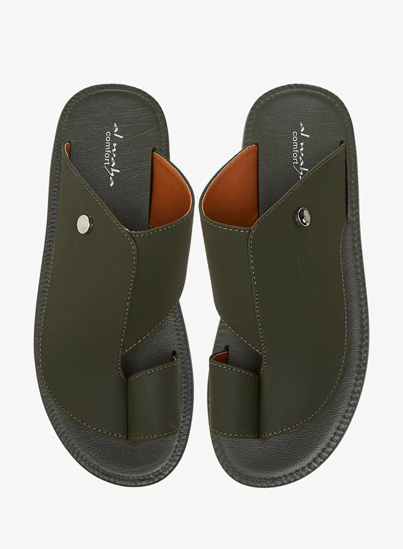 الواحة صنادل رجالي بنسيج مزخرف بتفاصيل حلقة إصبع