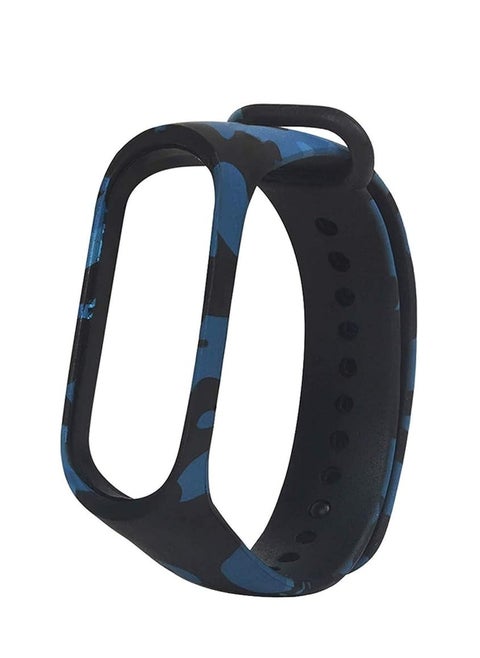 Strap Band For Xiaomi Mi Band 4/3 Breathable Printed Silicone Strap Replacement For Xiaomi Mi Band 4 / M3 Smart Watch Camouflage Blue