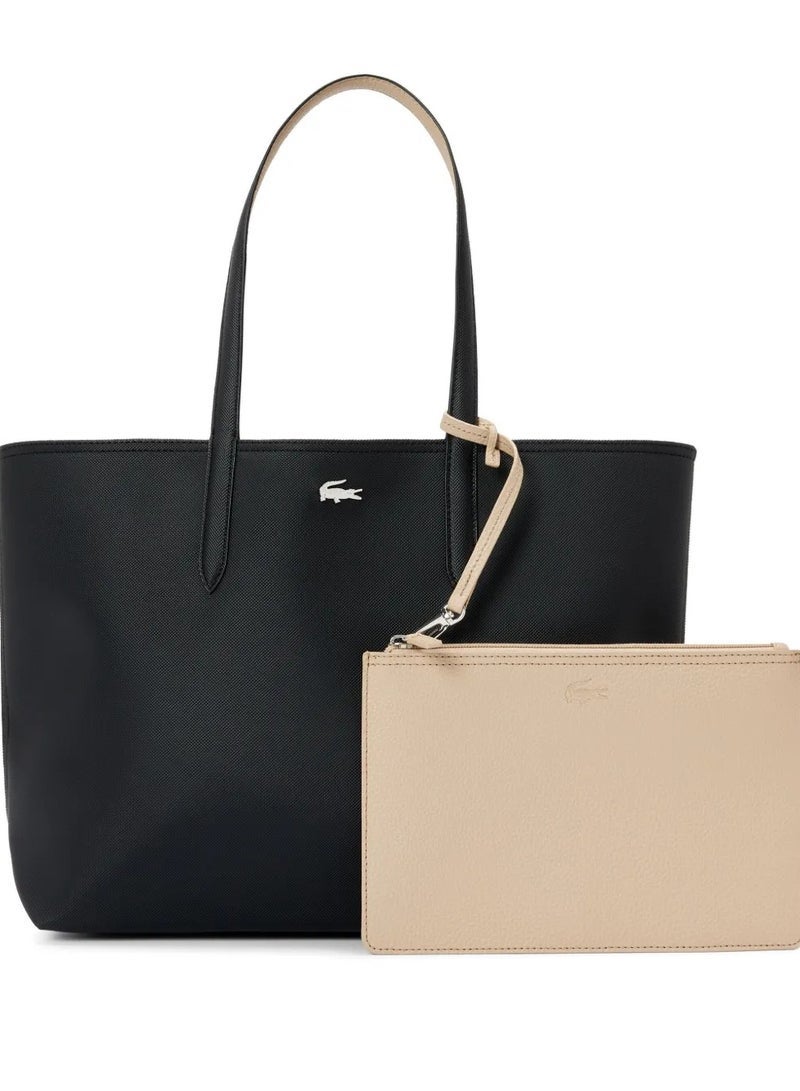 Lacoste Women's Double sided Two tone Large Capacity Handbag, Fashionable Camera Bag Multi functional, Black and Beige Camera Bag - Image 4