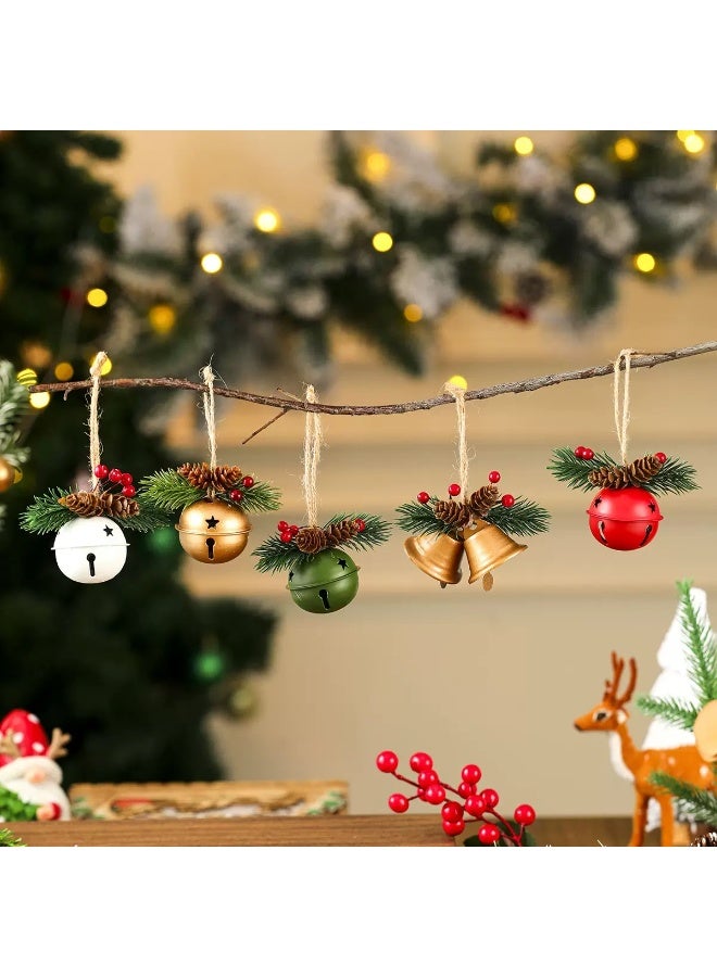أوليس فيرس  مجموعة زينة معلقة (9 قطع) – قلائد أجراس وأشكال سانتا ودبدوب ورجل ثلج محشوة مع زينة صنوبر – ديكورات عيد ميلاد احتفالية لشجرة الكريسماس والحفلات المنزلية  مزايا إضافية للتسويق: - Image 4