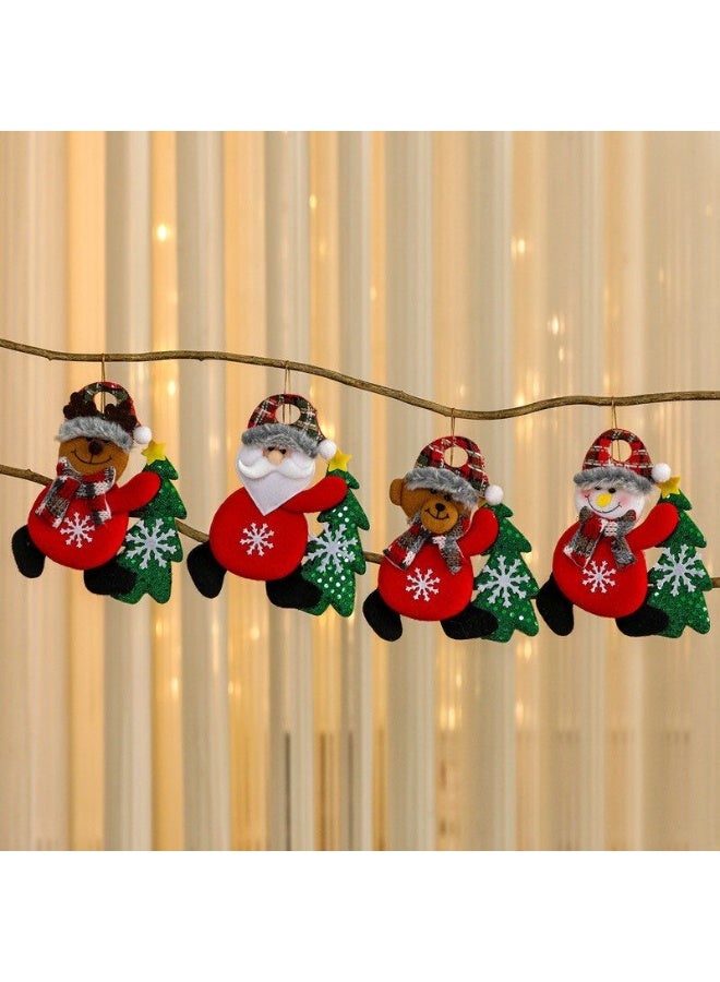 أوليس فيرس  مجموعة زينة معلقة (9 قطع) – قلائد أجراس وأشكال سانتا ودبدوب ورجل ثلج محشوة مع زينة صنوبر – ديكورات عيد ميلاد احتفالية لشجرة الكريسماس والحفلات المنزلية  مزايا إضافية للتسويق: - Image 2
