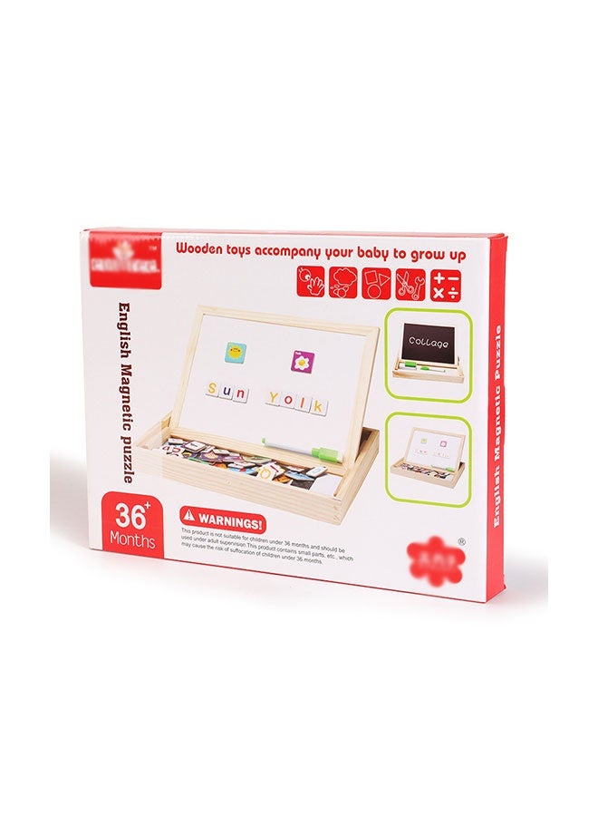 جساي تويز للوحة الرسم المغناطيسية المزدوجة | سبورة بيضاء/سبورة سوداء ثنائية الاستخدام مع بازل الحروف، لعبة تعليمية - Image 2