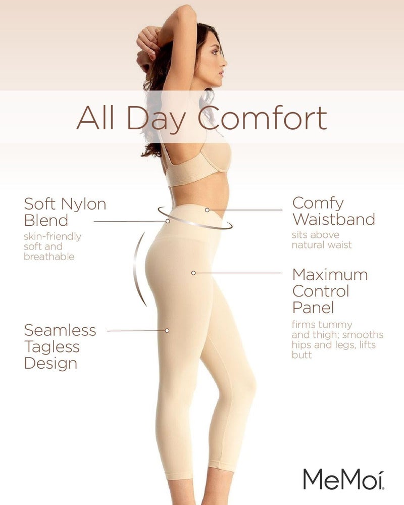 SlimMe Shapewear Leggings, High Waisted Leggings Tummy Control, Comfortable and Breathable Compressions Pants for Women - Sizes Small to Q2, Nude, Large - Image 3