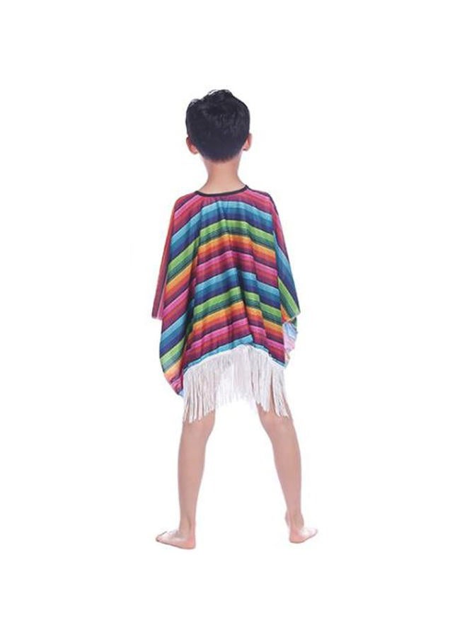 Iywish Mexican Poncho Kids Child Mexican Serape Poncho Costume Mexican Traditional Serape Poncho for Toddler Serape Poncho Costume for Children Mexican Fiesta Theme Party - Image 2