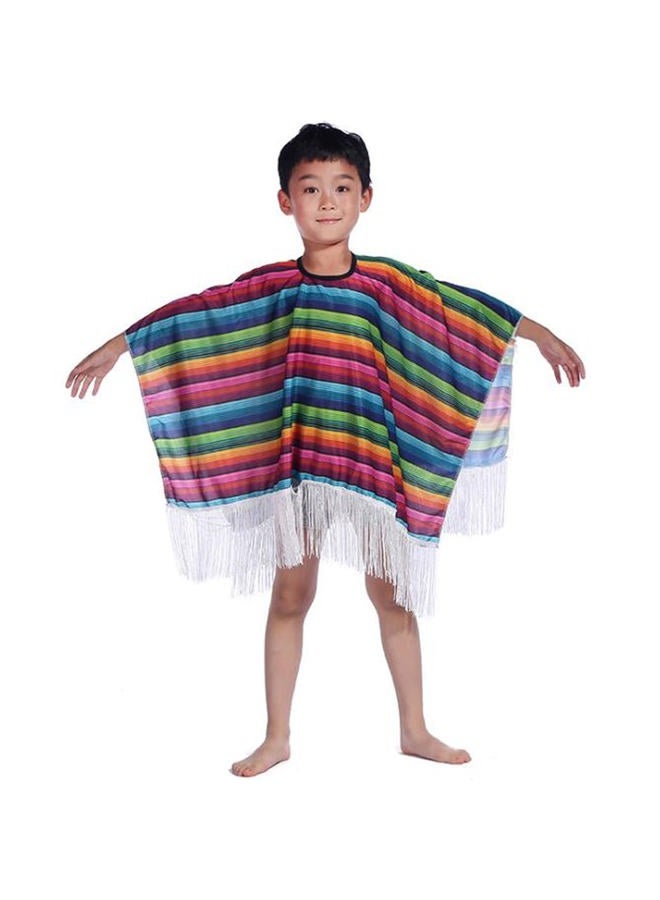 Iywish Mexican Poncho Kids Child Mexican Serape Poncho Costume Mexican Traditional Serape Poncho for Toddler Serape Poncho Costume for Children Mexican Fiesta Theme Party - Image 1