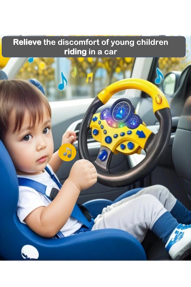 YalaBaby Car Steering Wheel Toy  Toddler Car Toy Driving Simulation Toy With Light Sound Music Educational Car Seat Toy Sensory Toy For Motion Sickness Unisex Birthday Gift For Boys Girls Aged 3 & above - Image 5