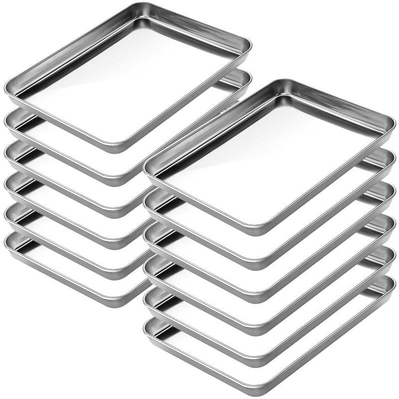 CEKEE Baking Sheet Set of 12 Stainless Steel 16 Inche Cookie Sheets for Baking Baking Sheet Pan Toaster Oven Tray Jelly Roll Pan Warp Resistant  Heavy Duty Size 16 x 12 x 1 Inches