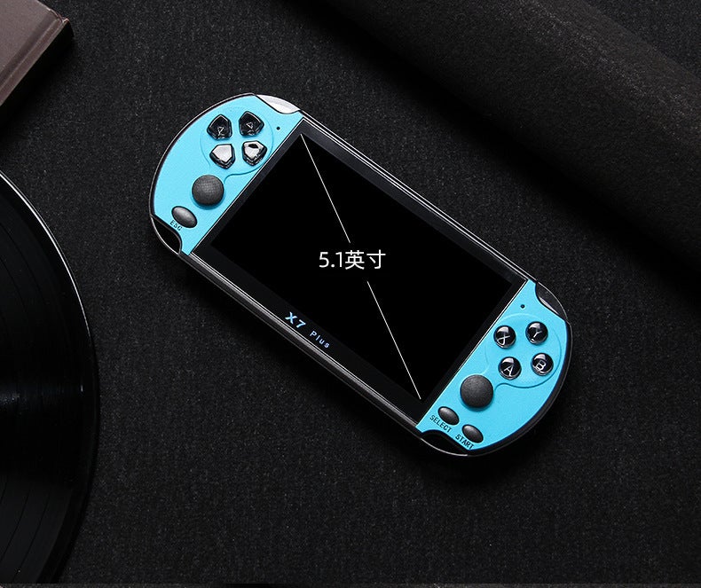 Source manufacturer dual joystick PSP game console 5.1 inch high-definition large screen low configuration version x7 plus handheld game console blue red bilateral Ordinary low-profile version X7Plus - Image 2