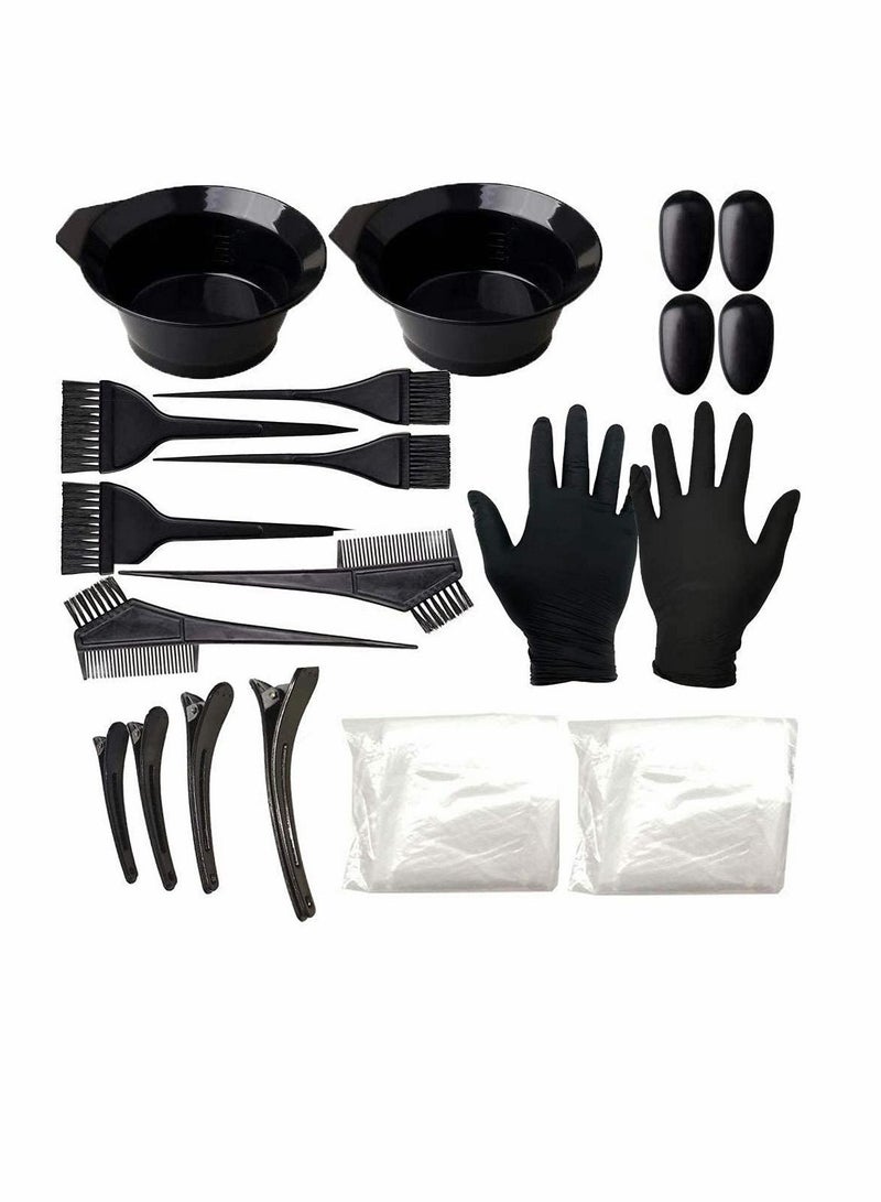 KASTWAVE 22 Pcs Hair Dye Color brush Kit-Hair Tinting Bowl Dyeing Brush Ear Cover Gloves for DIY Salon Hair Coloring Bleaching Hair Dryers Hair Dye Tools - Image 1