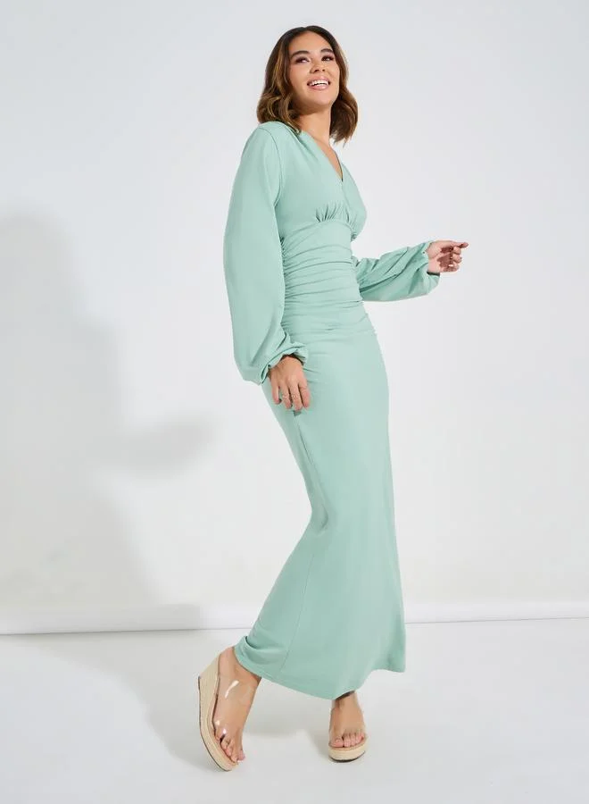 Take Two Ruched Maxi Dress
