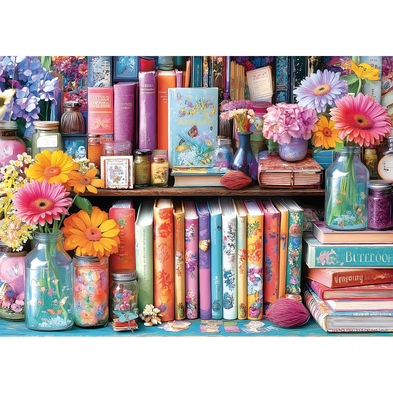 MINIWAN Vibrant Book Nook 1000 Piece Puzzle for Adults Fun Puzzles for Adults 1000 Pieces with HD Print Poster 275 197 in Dust Free for Gifts Halloween Christmas Family Games Lovers - Image 3