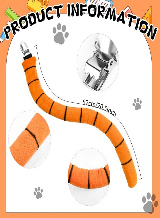 JcHrmers 4Pcs Orange Cat Costume Accessories Set Including Orange Cat Ears Headband Tail Bow Tie Black Mask for Book Day Cosplay Supplies - Image 3