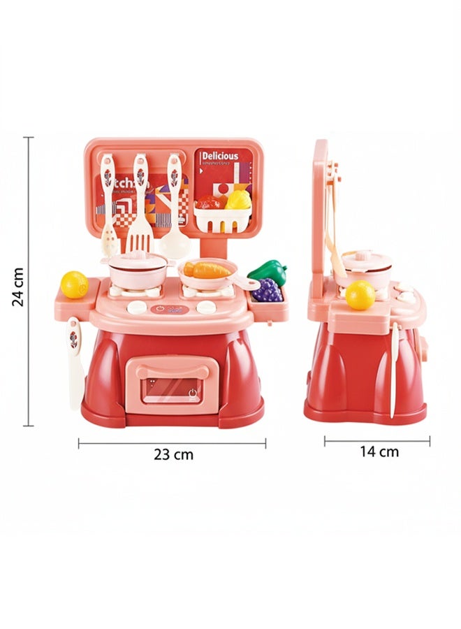 Kitchen Playset, 30Pcs Kid Play Kitchen Toy,Lightweight Pretend Toddler Kitchen Playset for Girls Boys ,Mini Kitchen Set for Real Cooking,Separable Design Kids Pretend Kitchen Toys with Food,Knife a - Image 2