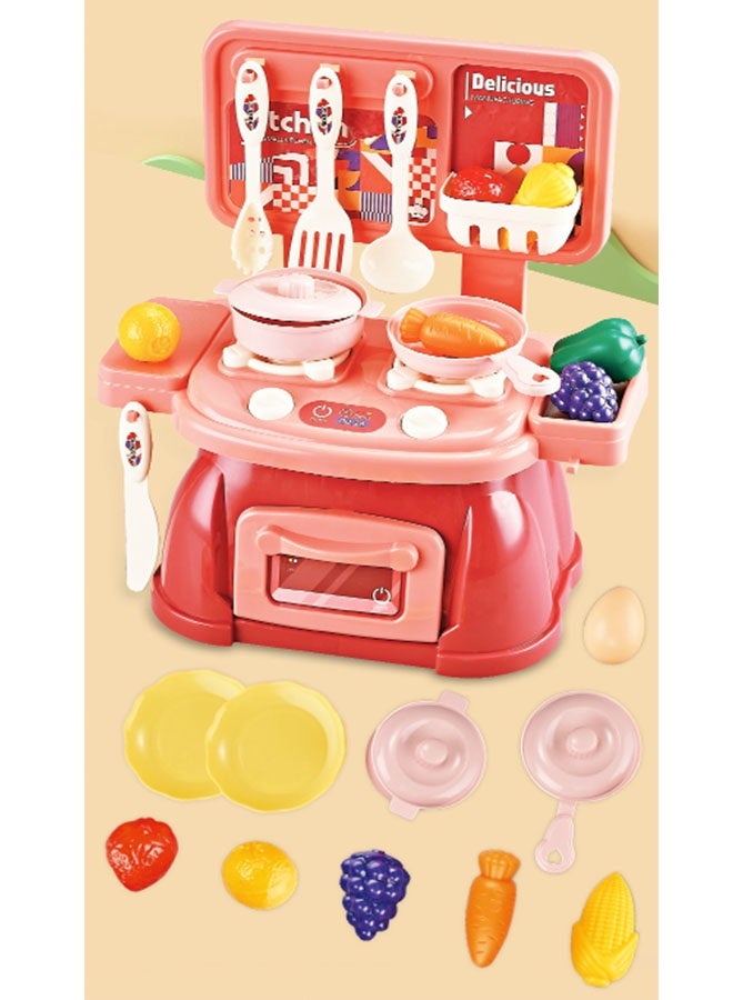 Kitchen Playset, 30Pcs Kid Play Kitchen Toy,Lightweight Pretend Toddler Kitchen Playset for Girls Boys ,Mini Kitchen Set for Real Cooking,Separable Design Kids Pretend Kitchen Toys with Food,Knife a - Image 5