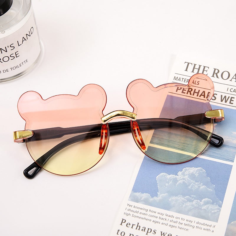 Kids Bear Sunglasses UV Protection Gradient Upper Orange and lower Yellow - Image 1