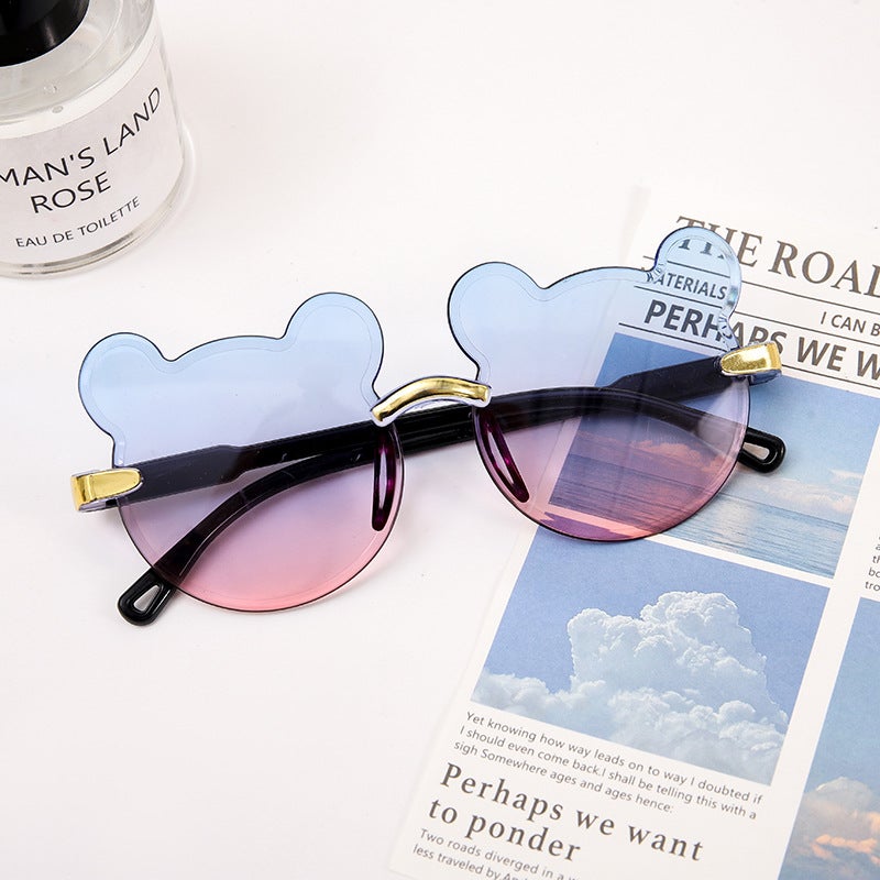 Kids Bear Sunglasses UV Protection Gradient Upper Orange and lower Yellow - Image 2