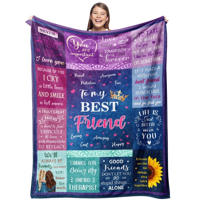 BEST FRIEND BLANKET BESTIE BIRTHDAY GIFTS FOR WOMEN FRIENDSHIP THROW 50X60 FRIENDSHIP GIFTS