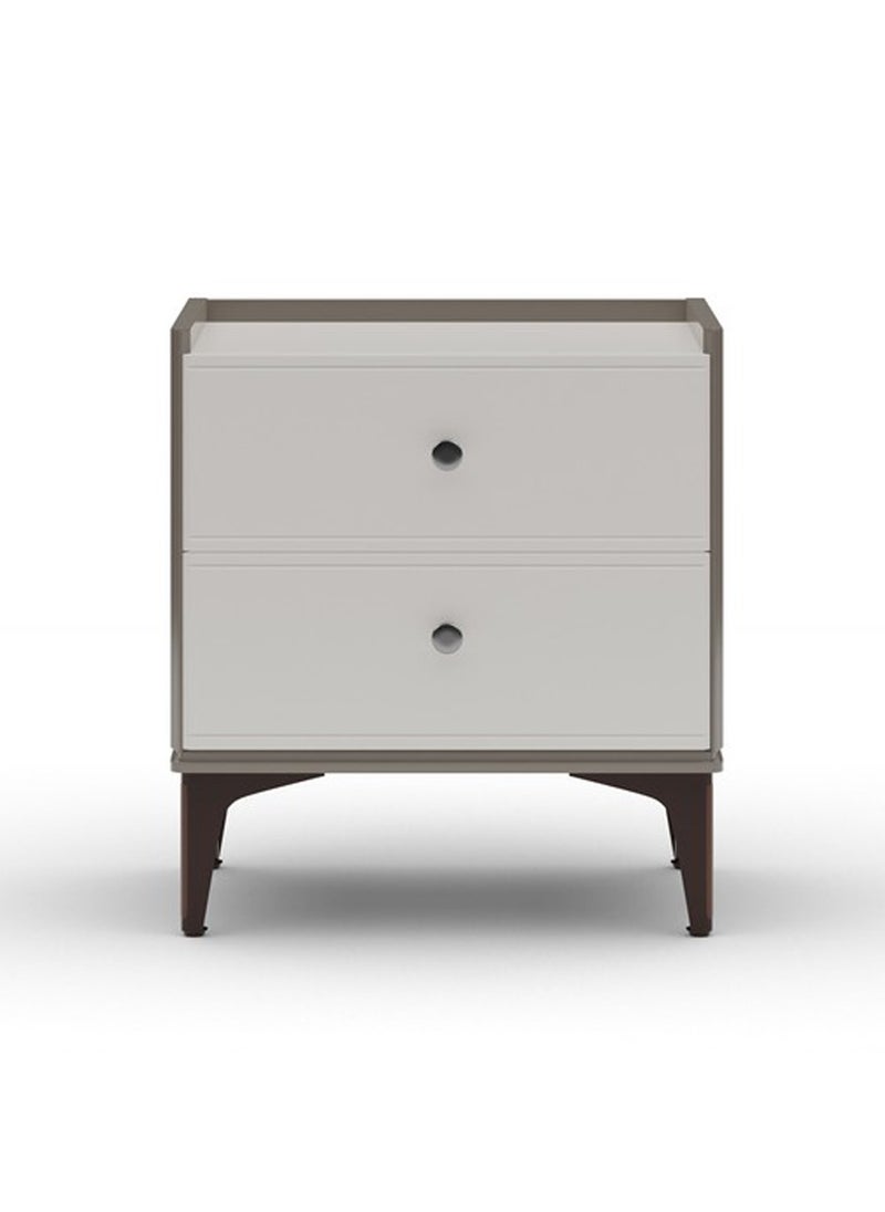 ROYALOAK Royaloak Phoenix Side Table | Two Drawers | HDF Construction | Elegant High-Gloss Finish | Modern Design | Durable & Long-lasting | Side Table with Storage  - Image 2
