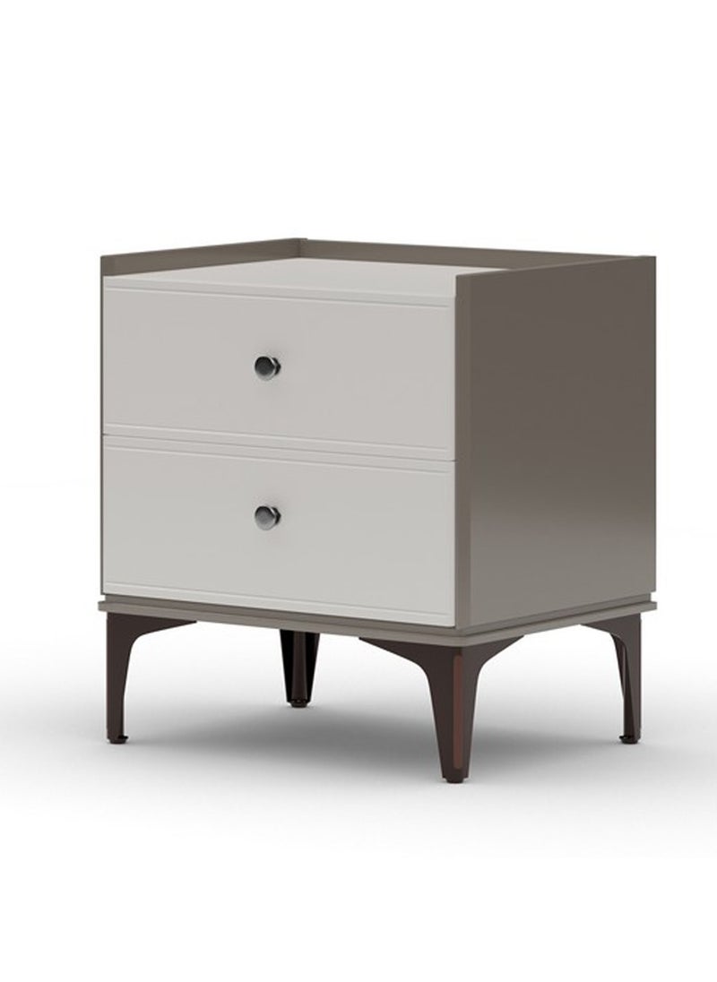 ROYALOAK Royaloak Phoenix Side Table | Two Drawers | HDF Construction | Elegant High-Gloss Finish | Modern Design | Durable & Long-lasting | Side Table with Storage  - Image 4