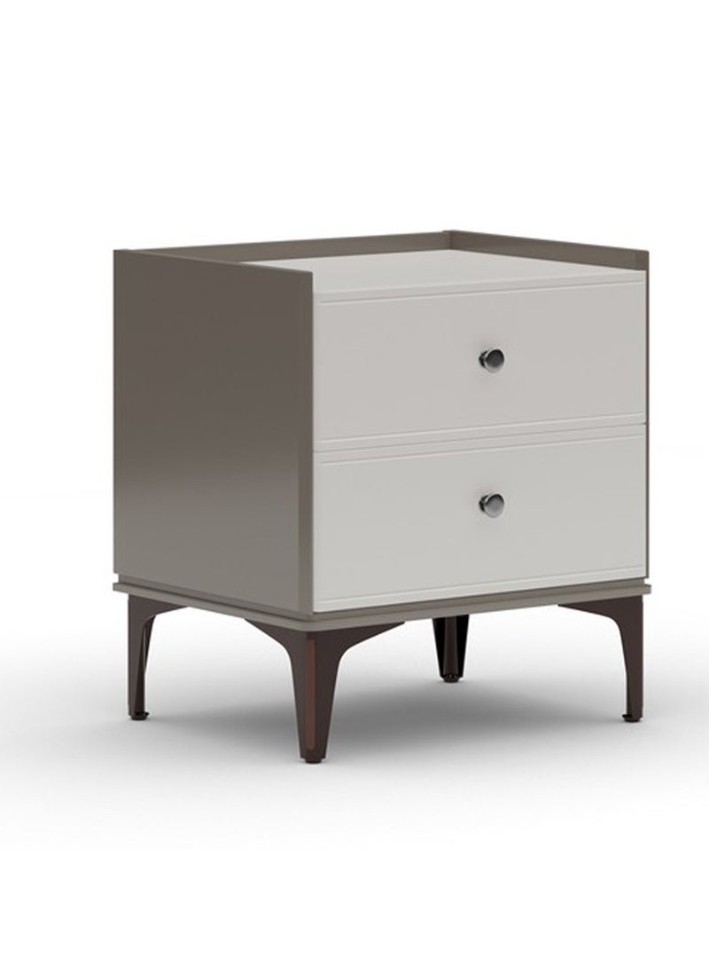ROYALOAK Royaloak Phoenix Side Table | Two Drawers | HDF Construction | Elegant High-Gloss Finish | Modern Design | Durable & Long-lasting | Side Table with Storage  - Image 3