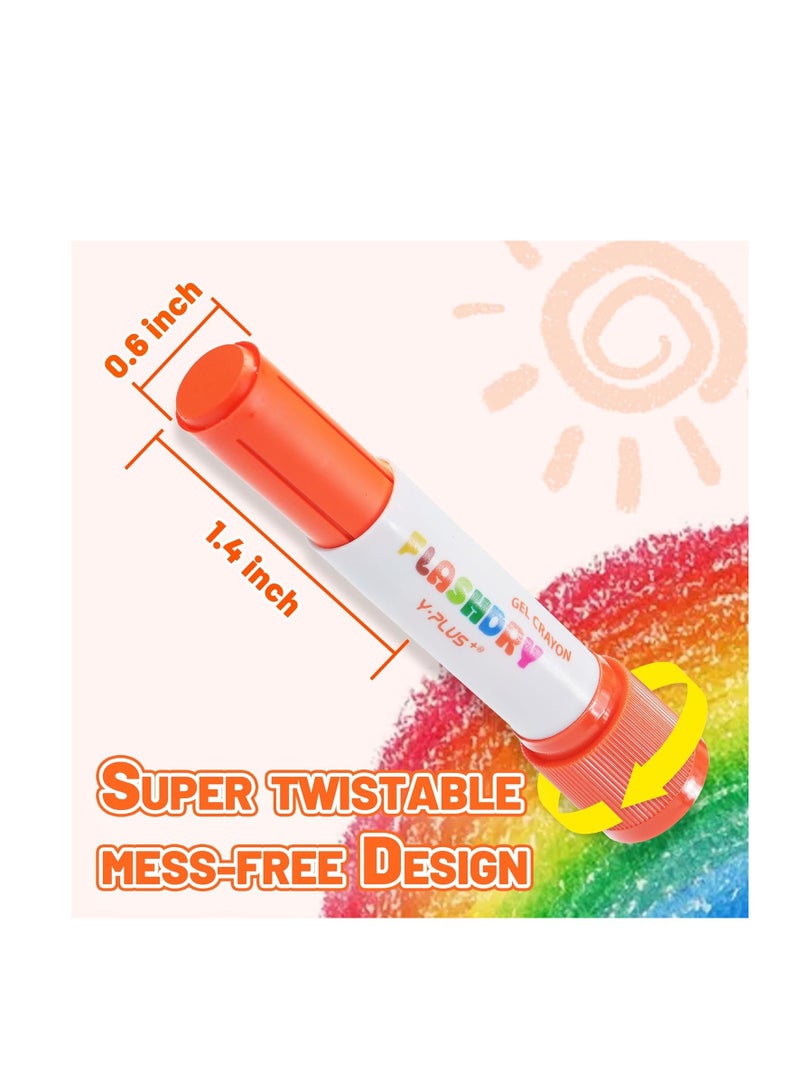 واي بلس أعواد طلاء YPLUS FlashDry للأطفال، ألوان طلاء قابلة للغسل، عبوة مكونة من 12 لونًا - Image 2