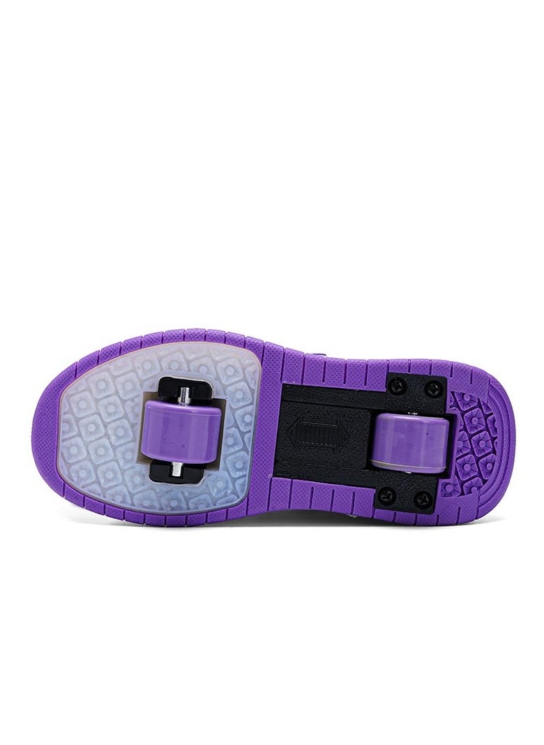 LITTLE ROCKZ - LED Flash Light Fashion Shiny Sneaker Skate Heelys Shoes With Wheels And Lightning Sole - Image 1