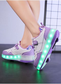 LITTLE ROCKZ LED Flash Light Fashion Shiny Sneaker Skate Heelys Shoes With Wheels And Lightning Sole  - Image 3