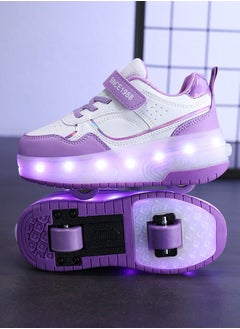 LITTLE ROCKZ LED Flash Light Fashion Shiny Sneaker Skate Heelys Shoes With Wheels And Lightning Sole  - Image 2