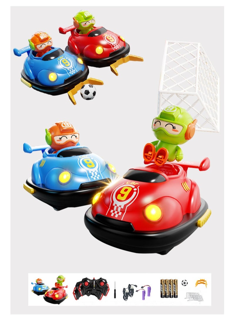 RC  Cars，Two-person remote control car set,  remote control bumper car set, with soccer ball set, 2.4GHz remote control battle car toy set, a gift for boys and girls. - Image 1