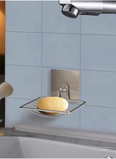 HomarKet Suction Soap Saver Dispensers,2pcs Strong Rustproof Stainless Steel Soap Rack,Wall Mounted Soap Dish Holder Basket Vacuum Suction Cup Bar Soap Sponge Holder for Shower, Bathroom (Silver)  - Image 4