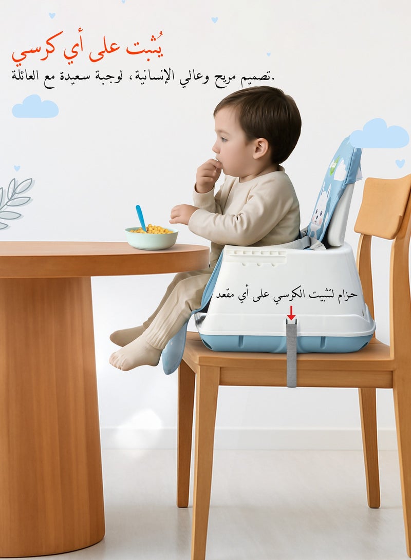 بيبي كرسي طعام مرتفع للأطفال 4 في 1 قابل للتحويل من Nuvella مع ارتفاع قابل للتعديل ومسند للقدمين وكرسي تغذية للأطفال الصغار ومقعد معزز مع صينية طعام وعجلات وحزام أمان وكرسي طعام مرتفع للأطفال الصغار من عمر 6 أشهر إلى 4 سنوات أزرق فاتح - Image 5