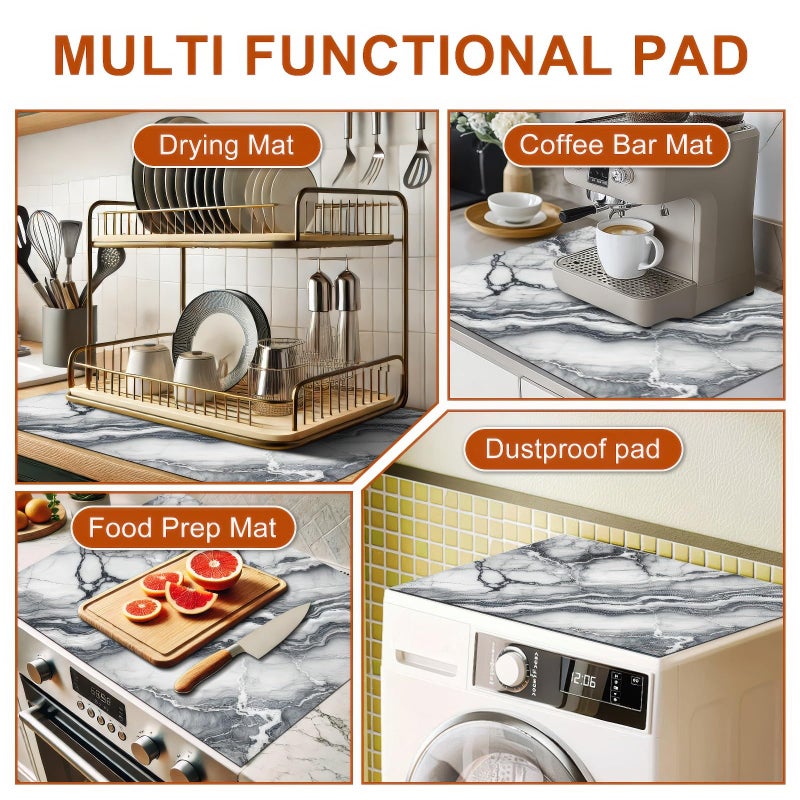 HOMETITUTE Marble Stove Top Cover for Electric 28x20 Inch Diatomite Kitchen Stovetop Cover Protector for Glass Electric Cooktop Countertop Heat Scratch Resistant Pad Modern Decor - Image 2