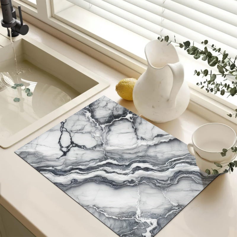 HOMETITUTE Marble Stove Top Cover for Electric 28x20 Inch Diatomite Kitchen Stovetop Cover Protector for Glass Electric Cooktop Countertop Heat Scratch Resistant Pad Modern Decor - Image 3