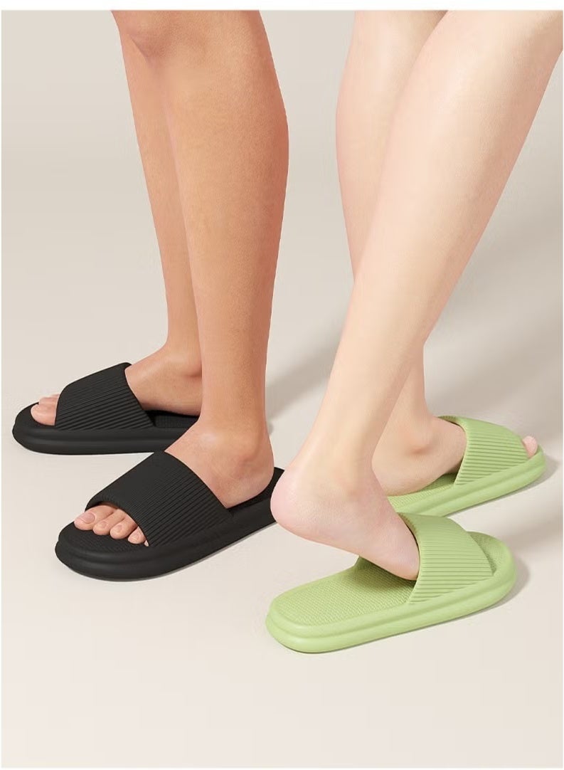 RedMapleTEK Anti-slip Home Bathroom Slippers for Men and Women Black  - Image 3