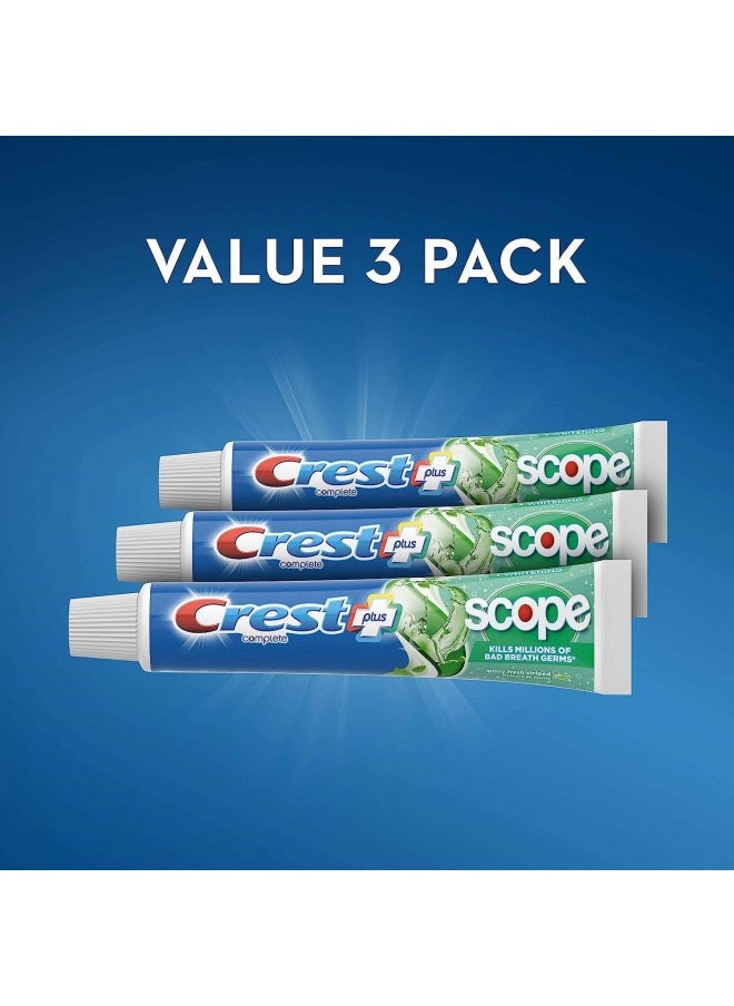 Crest Crest + Scope Complete Whitening Toothpaste, Minty Fresh, 5.4 Oz (Pack Of 3)  - Image 4