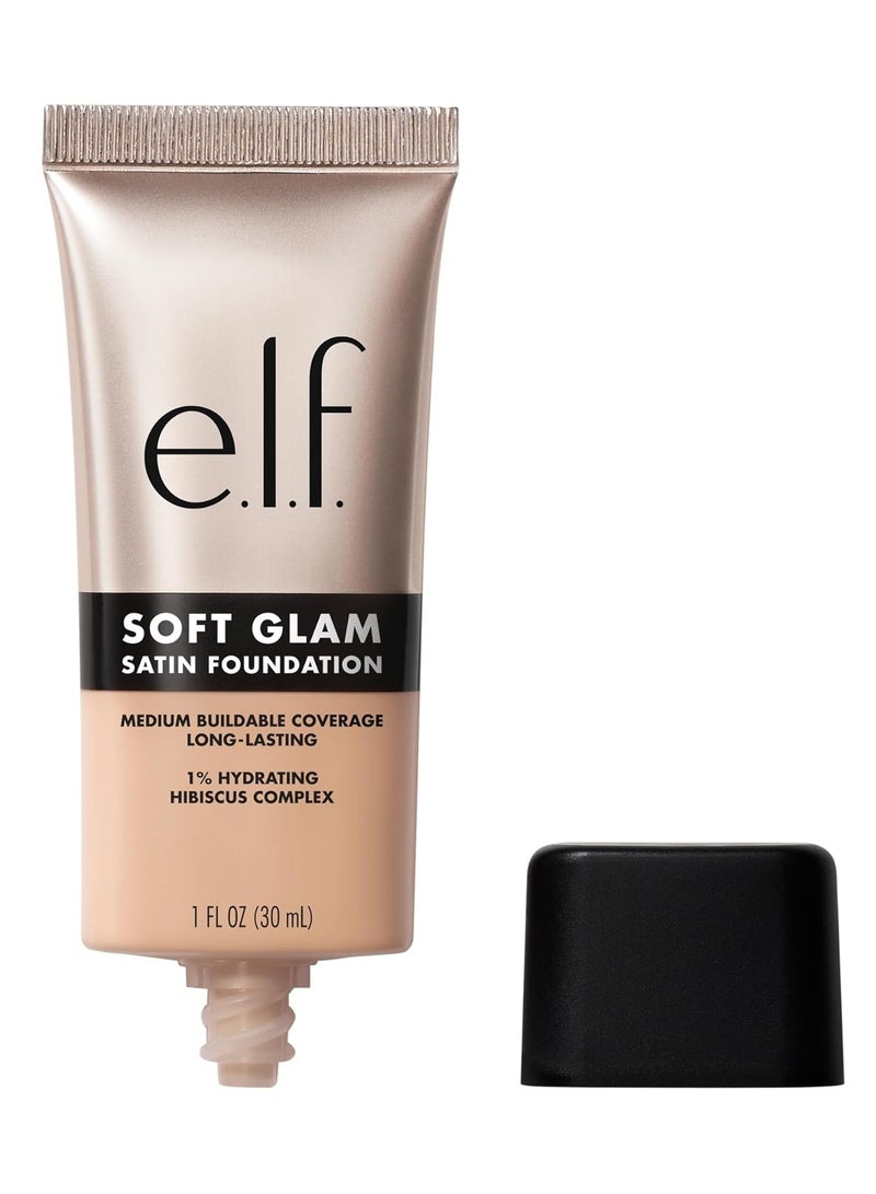 elf soft glam liquid foundation medium coverage long lasting buildable smooth satin finish vegan and cruelty free 22 light warm - Image 1