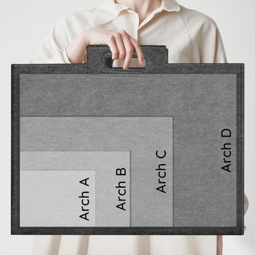 ZKOO Felt Art Portfolio Bag Large Art Portfolio with Handles Sturdy Artist Storage Bag for Artwork Poster Sketching and Drawing 18 x 24 inch - Image 3