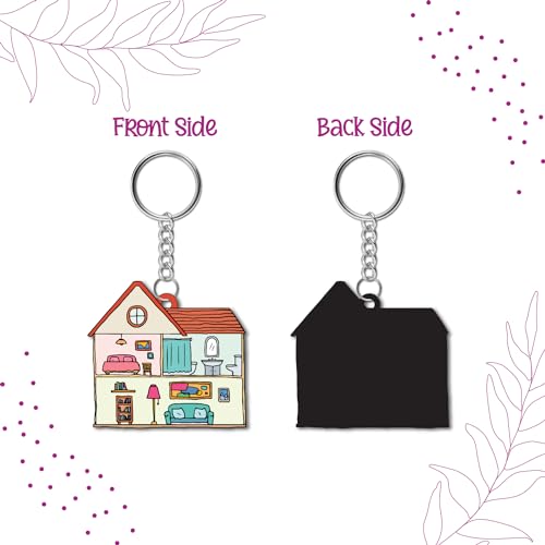 Bhai Please House Wooden Keychain For Car, Bike, Office, Home (Pack Of 1) Multicolour Key Chain With Ring | Gift For Men, Women, Girls, Boys, Him And Her, Multicolor - Image 4
