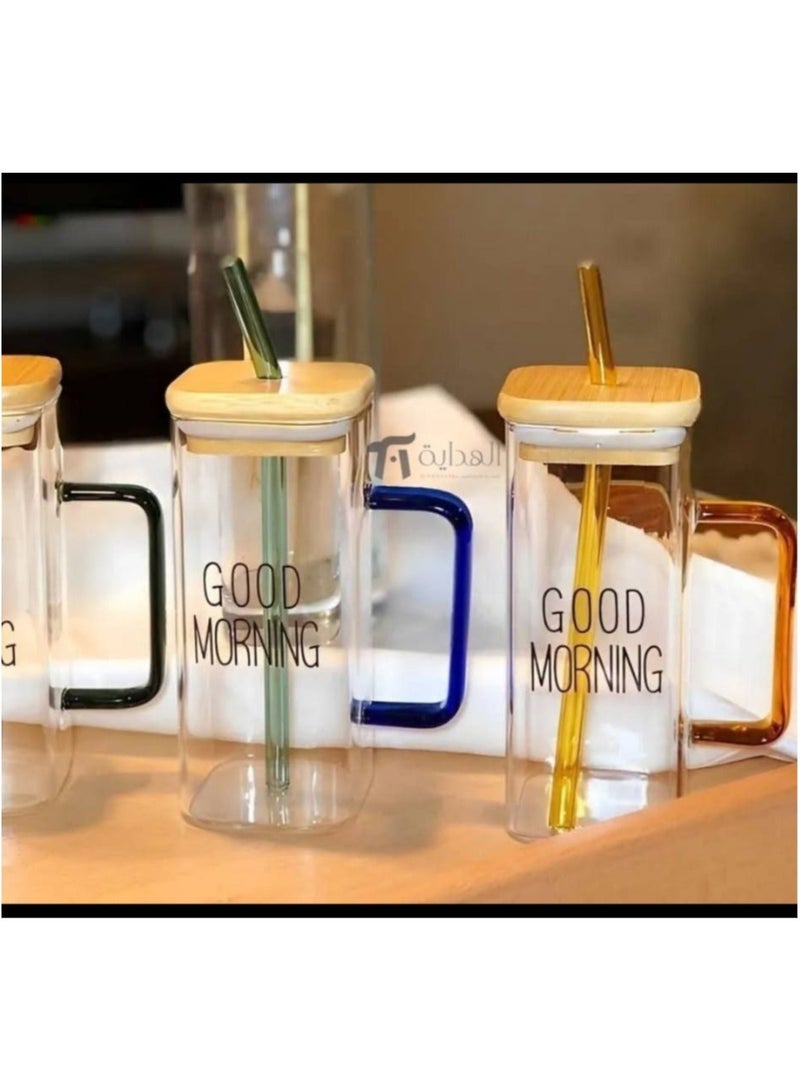 مج جود مورنيج  شاليموه مربع خامة بيركس  غطاء خشب بامبو محكم الغلق شاليموة زجاج مستورد بيتحمل السخونة و البروده - Image 1