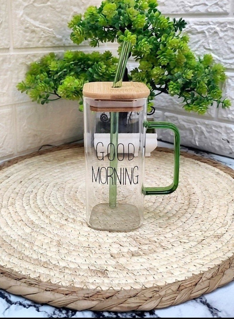 مج جود مورنيج  شاليموه مربع خامة بيركس  غطاء خشب بامبو محكم الغلق شاليموة زجاج مستورد بيتحمل السخونة و البروده - Image 2