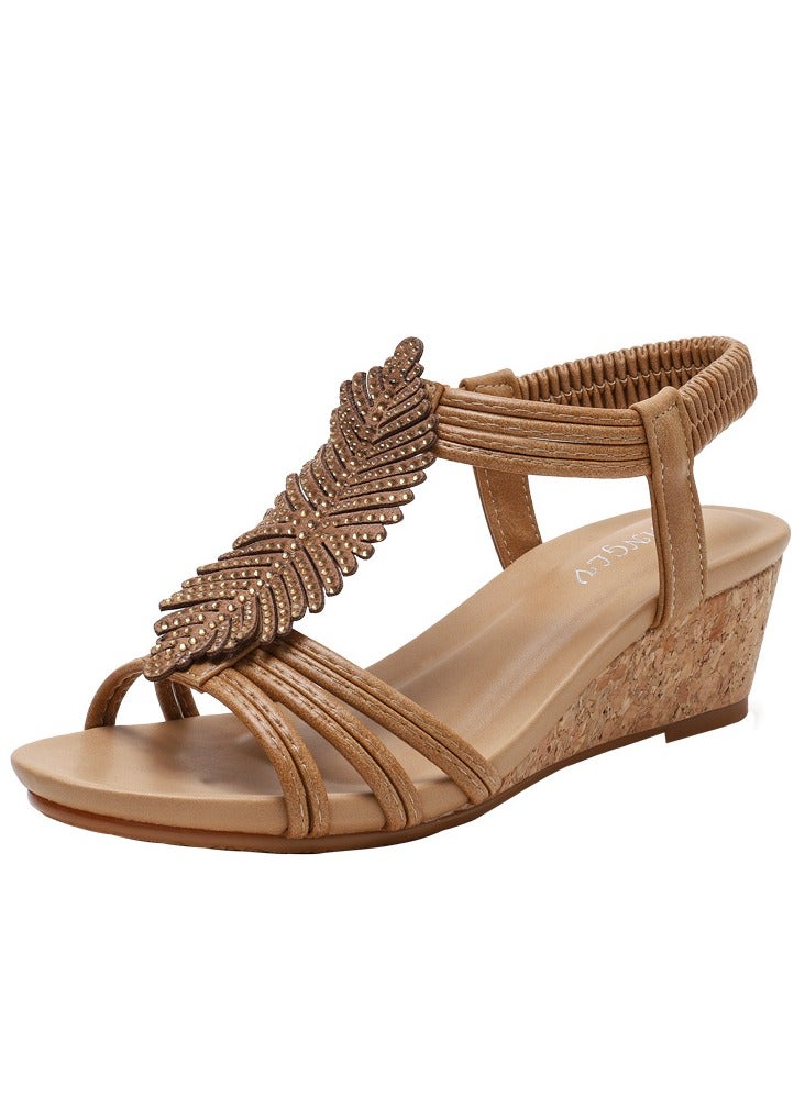 SIKETU Summer Slope Heel Plus Size Slimming Versatile Women's Sandals - Image 1