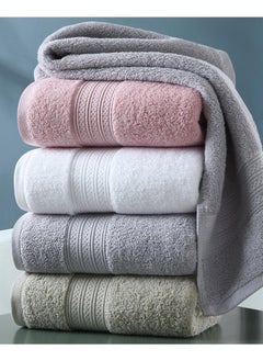 joyzzz 4-Piece Towel Set, White Cotton Luxury Plush Towels, 2 Square Towel, 1 Washcloths, 1 Bath Towel - Highly Absorbent, Quick Dry,Premium Quality Towel Hand Set for Bathroom  - Image 2