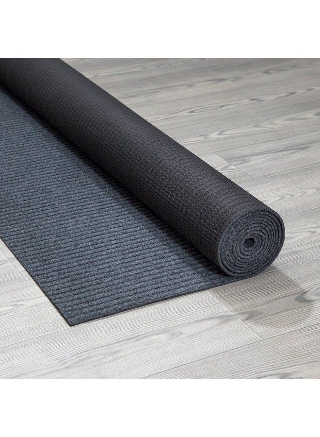 Ottomanson Scrape Rib Solid Design Nonslip Rubberback 3X6 Indoor Outdoor Waterproof Runner Rug For Hallway Kitchen Living Room Garage Patio 2'7" X 6' Gray - Image 5