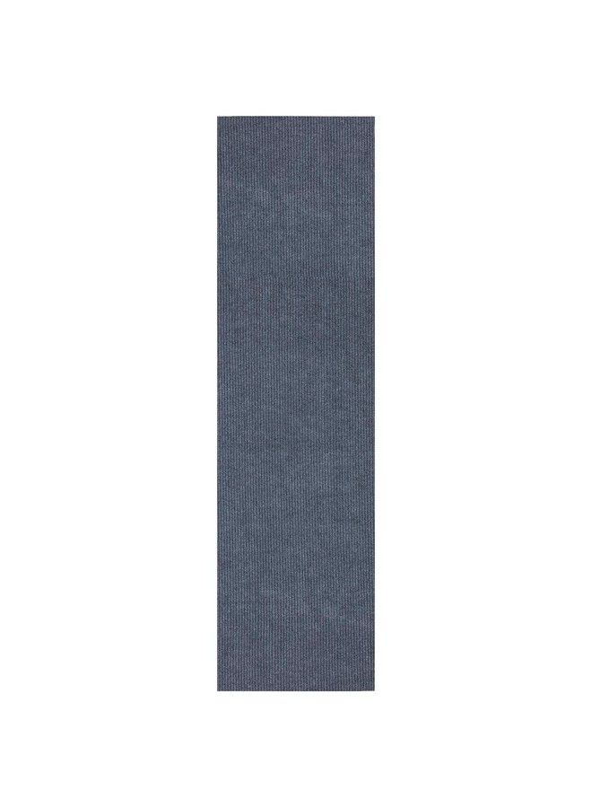 Ottomanson Scrape Rib Solid Design Nonslip Rubberback 3X6 Indoor Outdoor Waterproof Runner Rug For Hallway Kitchen Living Room Garage Patio 2'7" X 6' Gray - Image 3