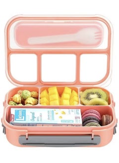 Hanayo Lunch Box Kids,Bento Box Adult Lunch Box,Lunch Containers for Adults/Kids/Toddler,1300ML-4 Compartment Bento Lunch Box,Microwave & Dishwasher & Freezer Safe,BPA Free Pink Polypropylene 22.6x16.1x6.5 cm  - Image 1