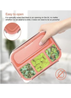 Hanayo Lunch Box Kids,Bento Box Adult Lunch Box,Lunch Containers for Adults/Kids/Toddler,1300ML-4 Compartment Bento Lunch Box,Microwave & Dishwasher & Freezer Safe,BPA Free Pink Polypropylene 22.6x16.1x6.5 cm  - Image 5