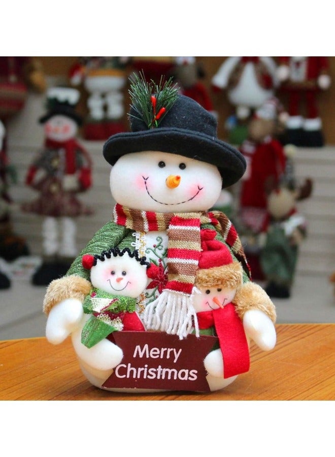 CCOVERY زينة طاولة عائلية من الفرو لعيد الميلاد، دمى تقليدية من الفرو، تماثيل زينة عيد الميلاد - Image 3